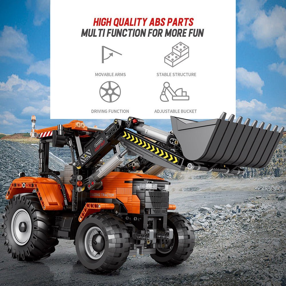 LEGO MOC Remote Controlled Loading Tractor | 1496pcs - Brick Car Merchant