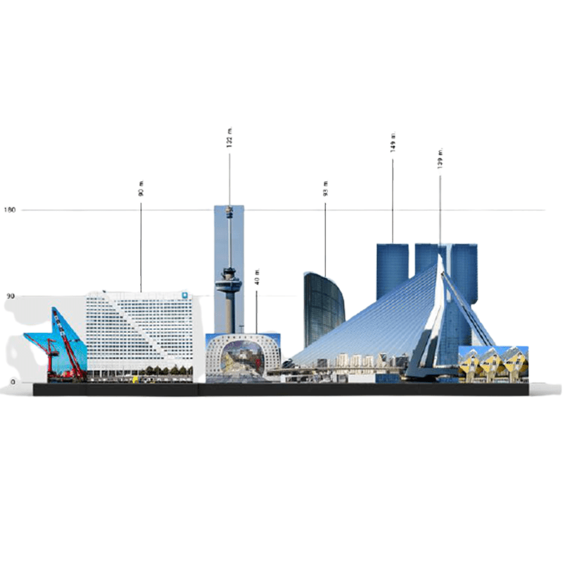 Brick MOC Rotterdam Skyline | 656pcs - Brick Car Merchant