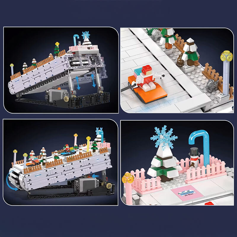 Brick MOC Motorized Ski Resort | 2180pcs - Brick Car Merchant