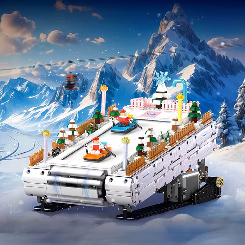 Brick MOC Motorized Ski Resort | 2180pcs - Brick Car Merchant