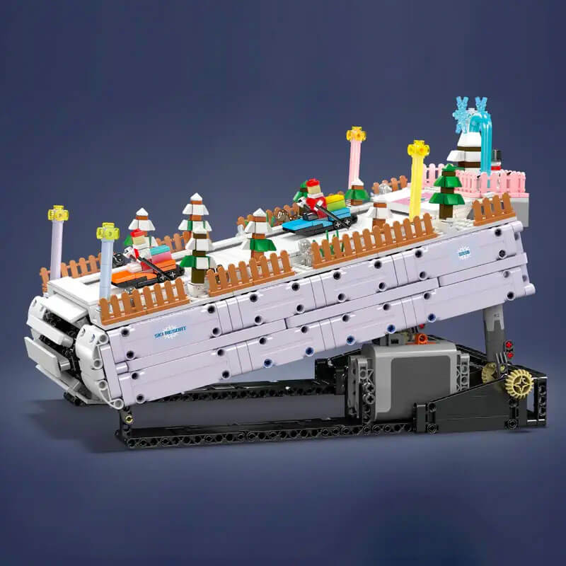 Brick MOC Motorized Ski Resort | 2180pcs - Brick Car Merchant