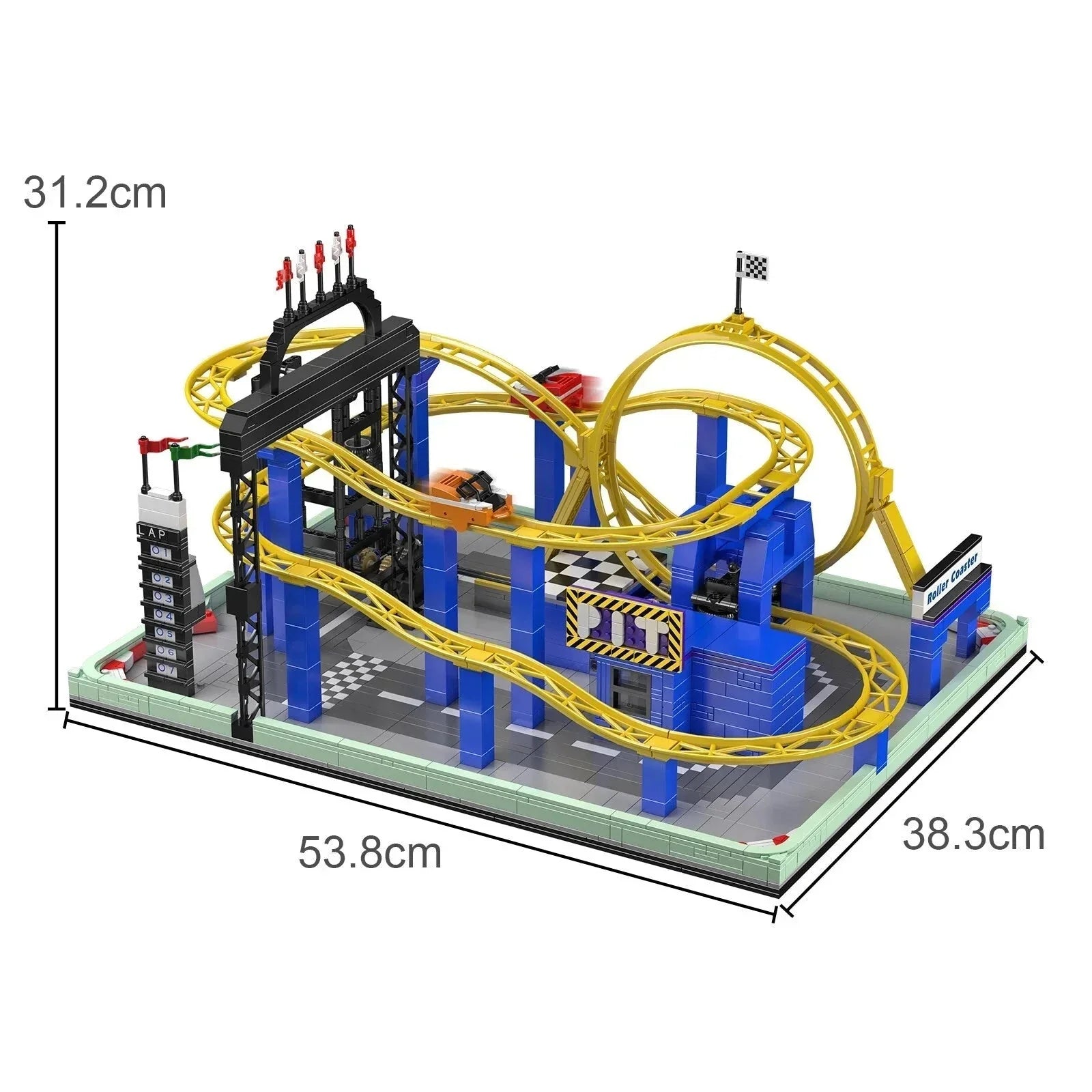 Brick MOC Spinning Roller Coaster Park | 1706pcs - Brick Car Merchant
