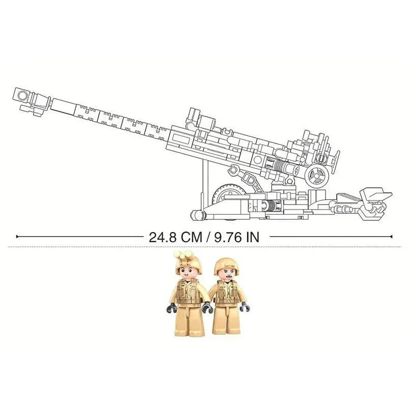 Brick MOC WW2 M777 Light Artillery | 258pcs - Brick Car Merchant