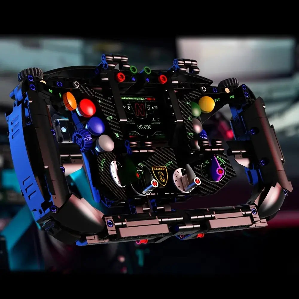 Brick MOC 1:1 Lambo Supercar Steering Wheel | 984pcs - Brick Car Merchant