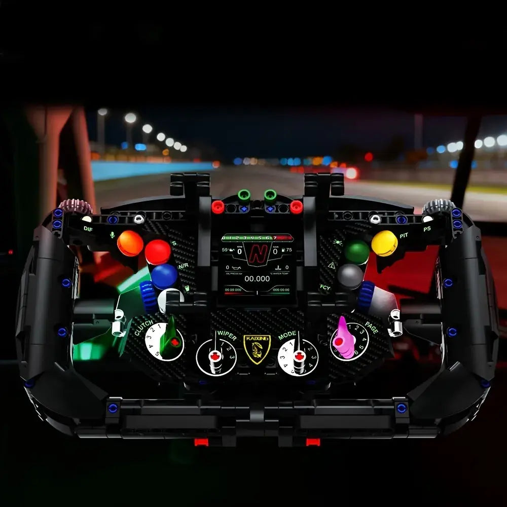 Brick MOC 1:1 Lambo Supercar Steering Wheel | 984pcs - Brick Car Merchant