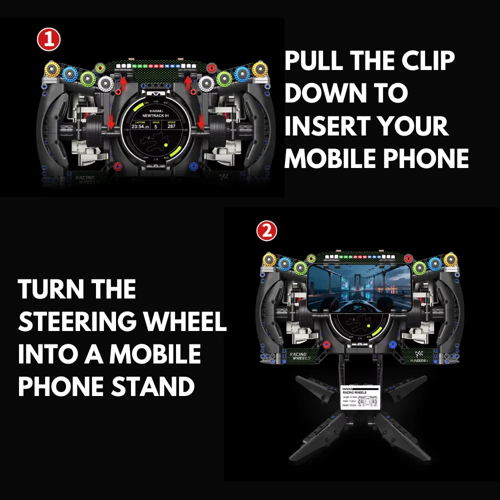 Brick MOC 1:1 Podium Steering Wheel GT3 | 903pcs - Brick Car Merchant