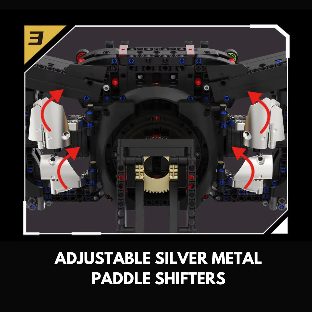 Brick MOC 1:1 Podium Steering Wheel GT3 | 903pcs - Brick Car Merchant