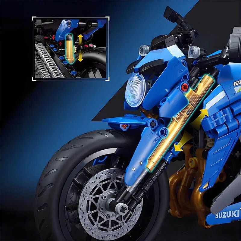 Brick MOC 1000cc Naked Street Bike | 1016pcs - Brick Car Merchant