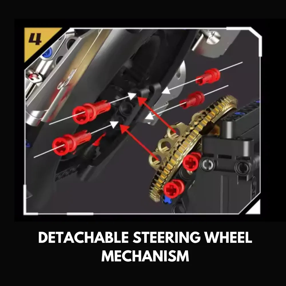 Brick MOC 1:1 Podium Steering Wheel GT3 | 903pcs - Brick Car Merchant