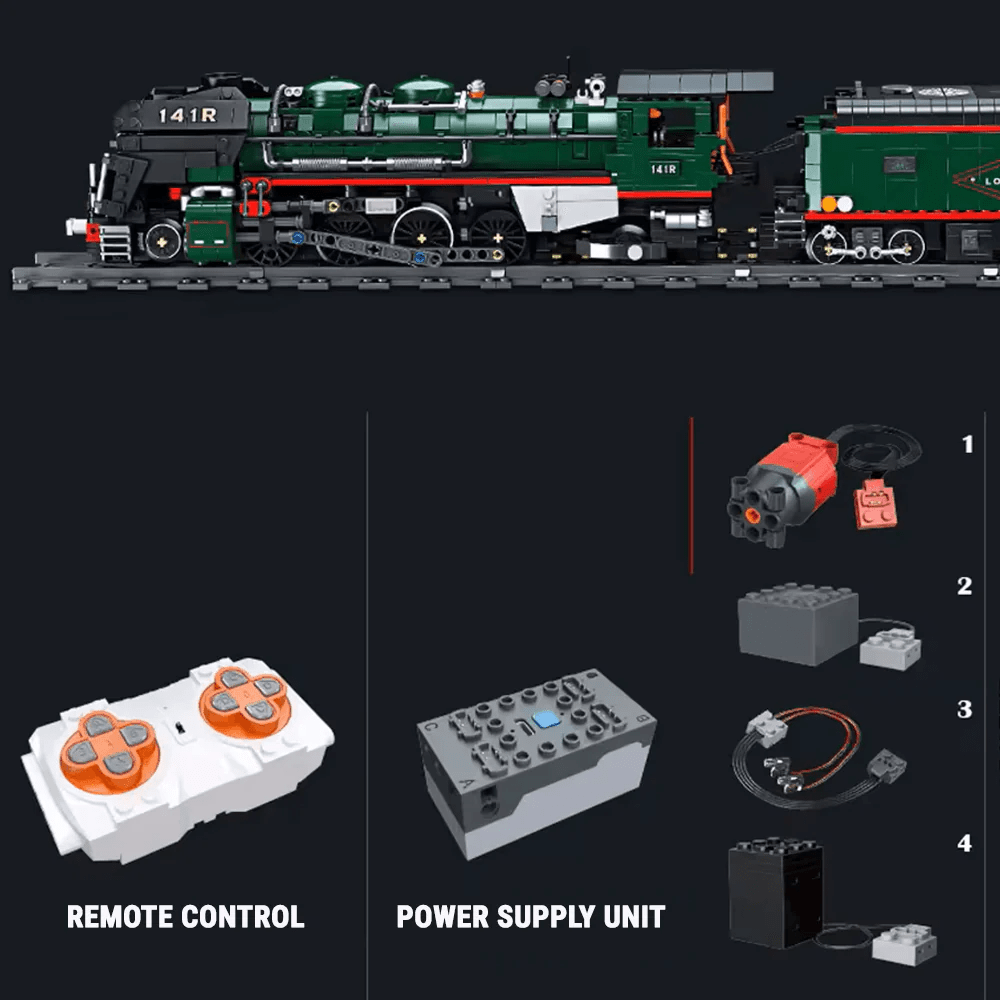 Brick MOC 141 R French Steam Locomotive | 1781pcs - Brick Car Merchant