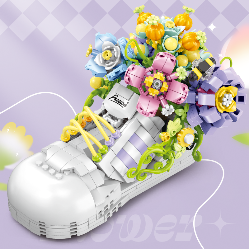 Brick MOC Bloom Kicks Floral Sneaker | 749 pieces - Brick Car Merchant