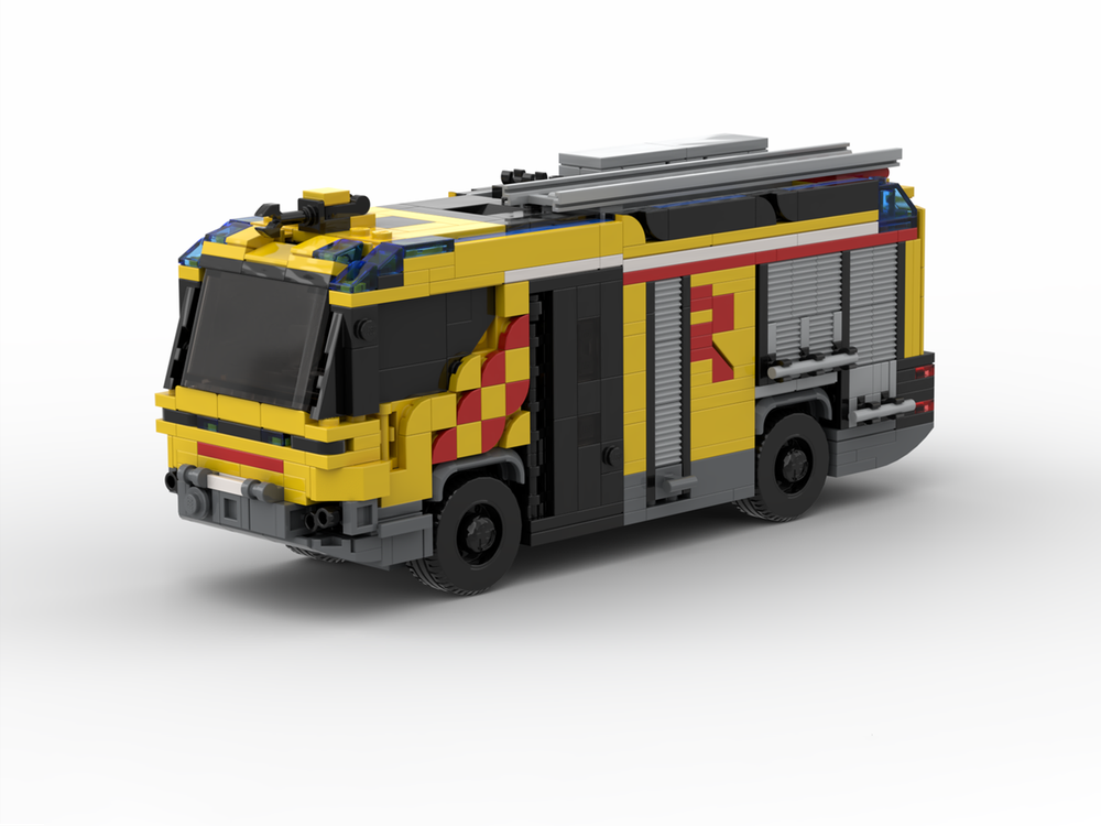 Brick MOC Rosenbauer RTX Hybrid Fire Truck - Brick Car Merchant