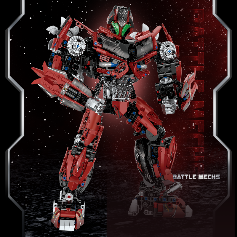 Brick MOC Crimson Havoc Battle Mecha | 1221pcs - Brick Car Merchant