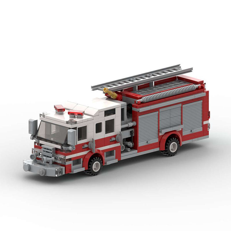 Brick MOC American Fire Truck - Brick Car Merchant