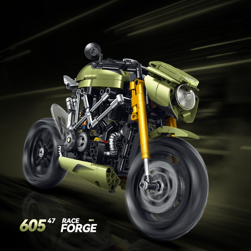 Brick MOC 1:8 Ducati 848 Custom Cafe Racer | 533pcs - Brick Car Merchant