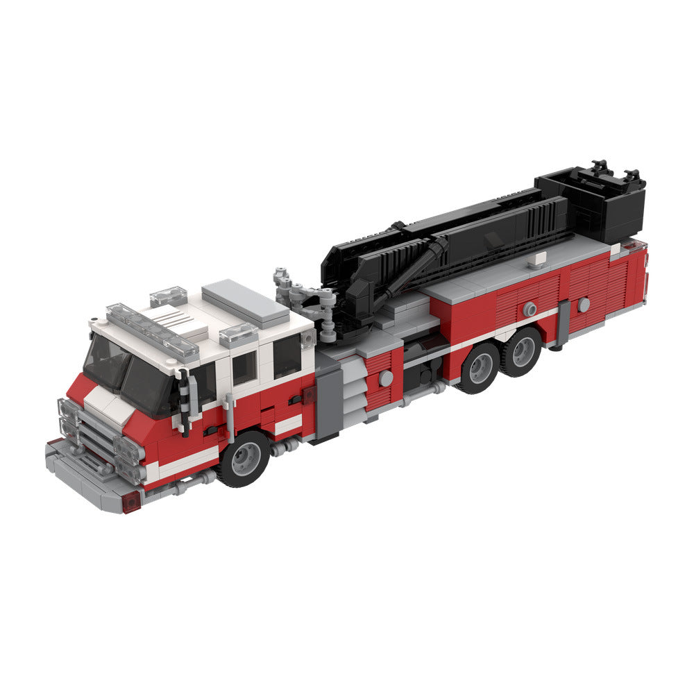 Brick MOC Mid-Mount Aerial Ladder Fire Truck - Brick Car Merchant