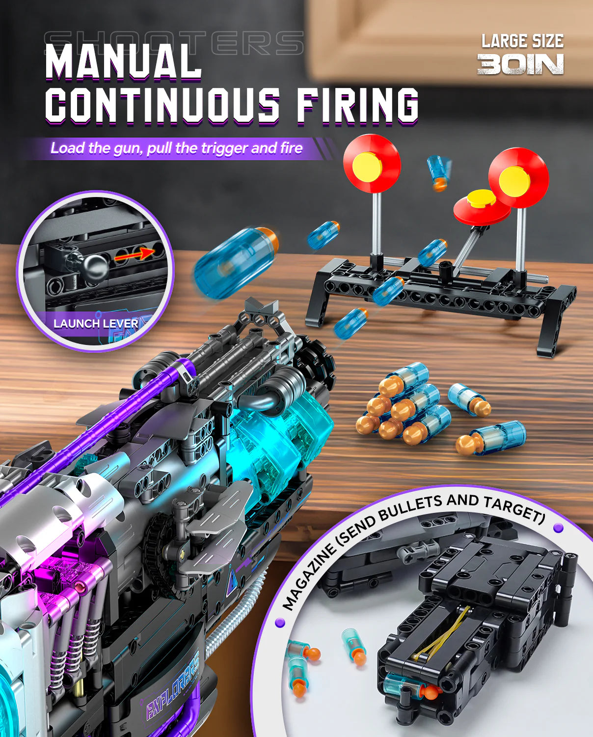 Brick MOC 2 in 1 Transforming Electric Space Gun and Robot Building Toy, Futuristic Mechanical Interactions and Lighting Effects | 3037 pcs 2-in-1 Robot & Space Gun MOC Kit | 3037pcs - Brick Car Merchant