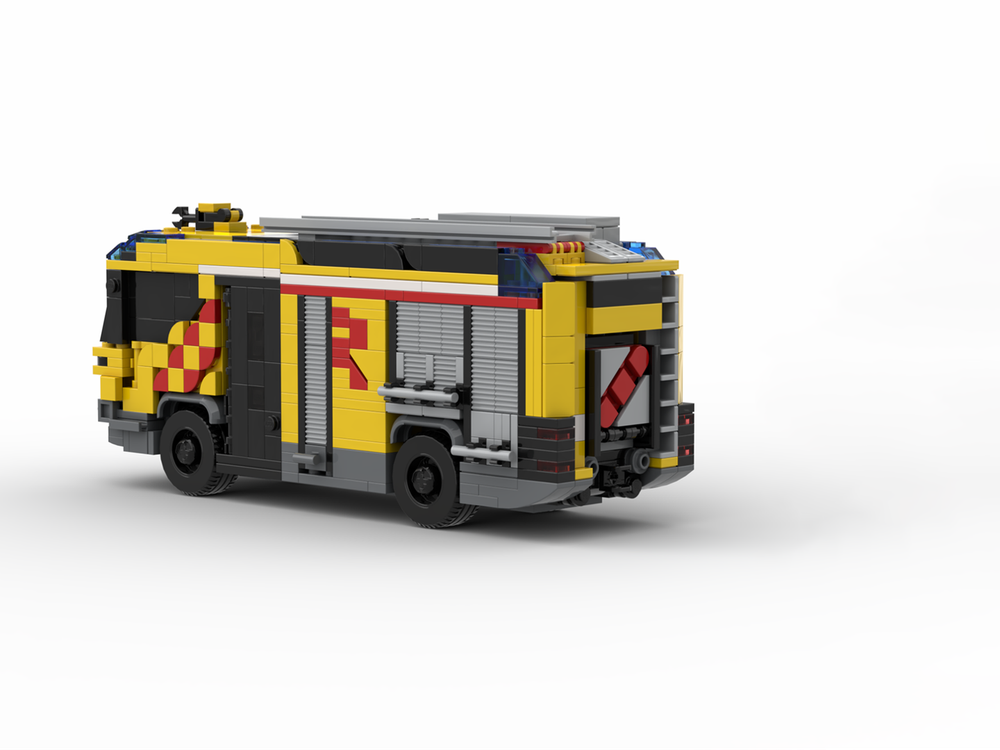 Brick MOC Rosenbauer RTX Hybrid Fire Truck - Brick Car Merchant