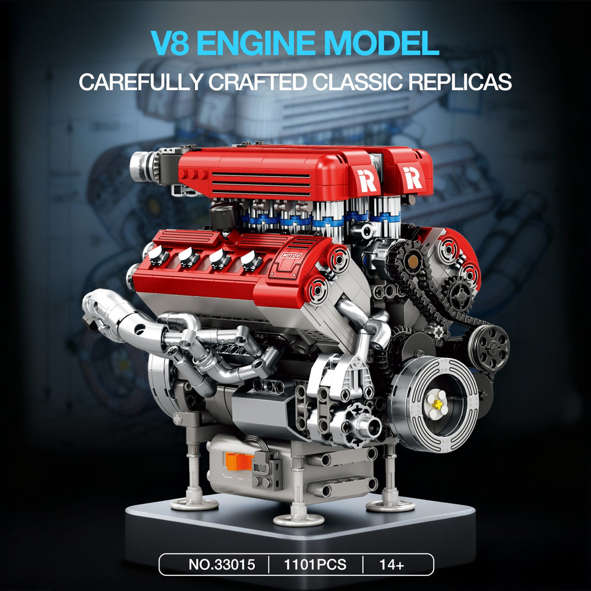 Motorised V8 Engine - view 2