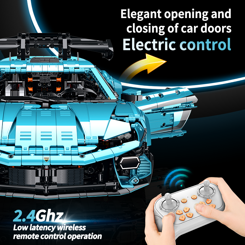 Brick MOC Lamborghini "Azure Pulse" Temerario Inspired | 3601 pieces - Brick Car Merchant
