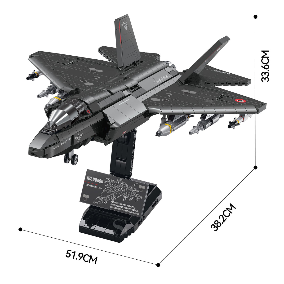 Sky Raptor X-35 Fighter Jet building kit - detail view 5 - Brick Car Merchant