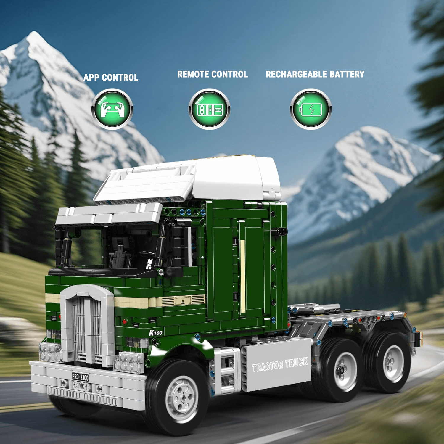 LEGO MOC 70s Cabover Truck Remote Control | 2180pcs - Brick Car Merchant