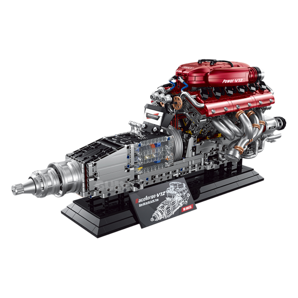 Brick MOC Ferrari V12 Motorised Engine and Gearbox | 2378 pieces - Brick Car Merchant