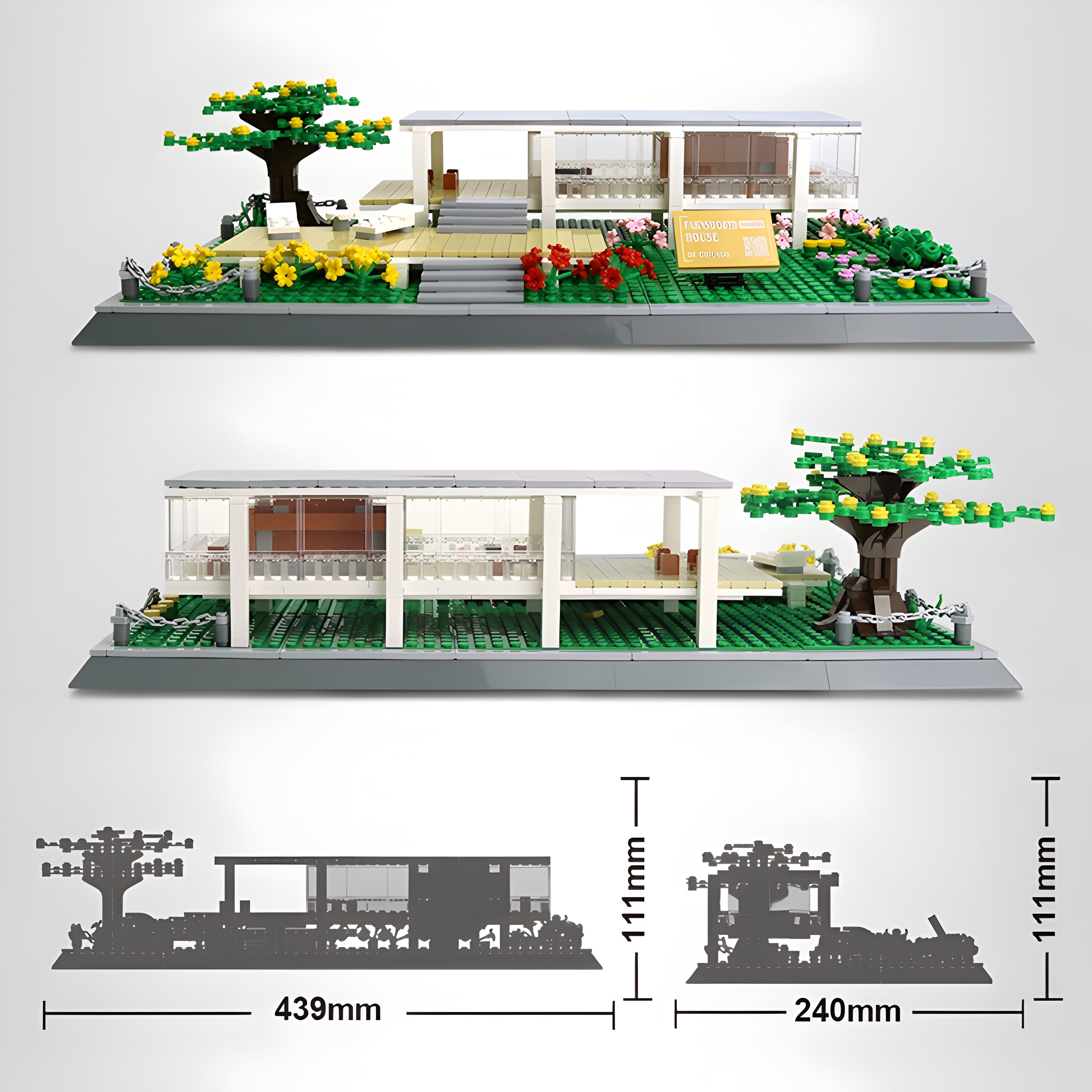 Brick MOC Farnsworth House | 664pcs - Brick Car Merchant