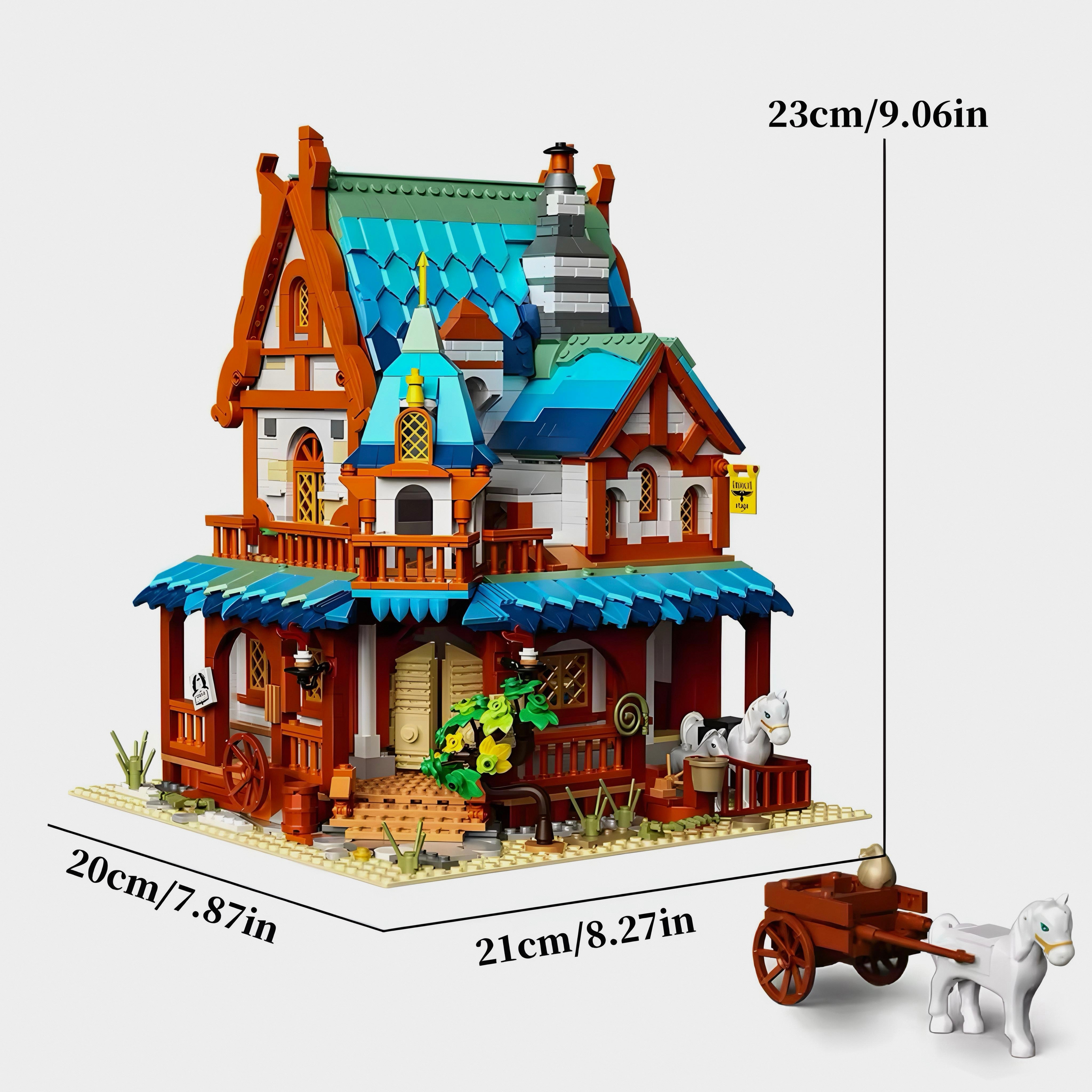 Brick MOC Medieval Post Station | 1769pcs - Brick Car Merchant