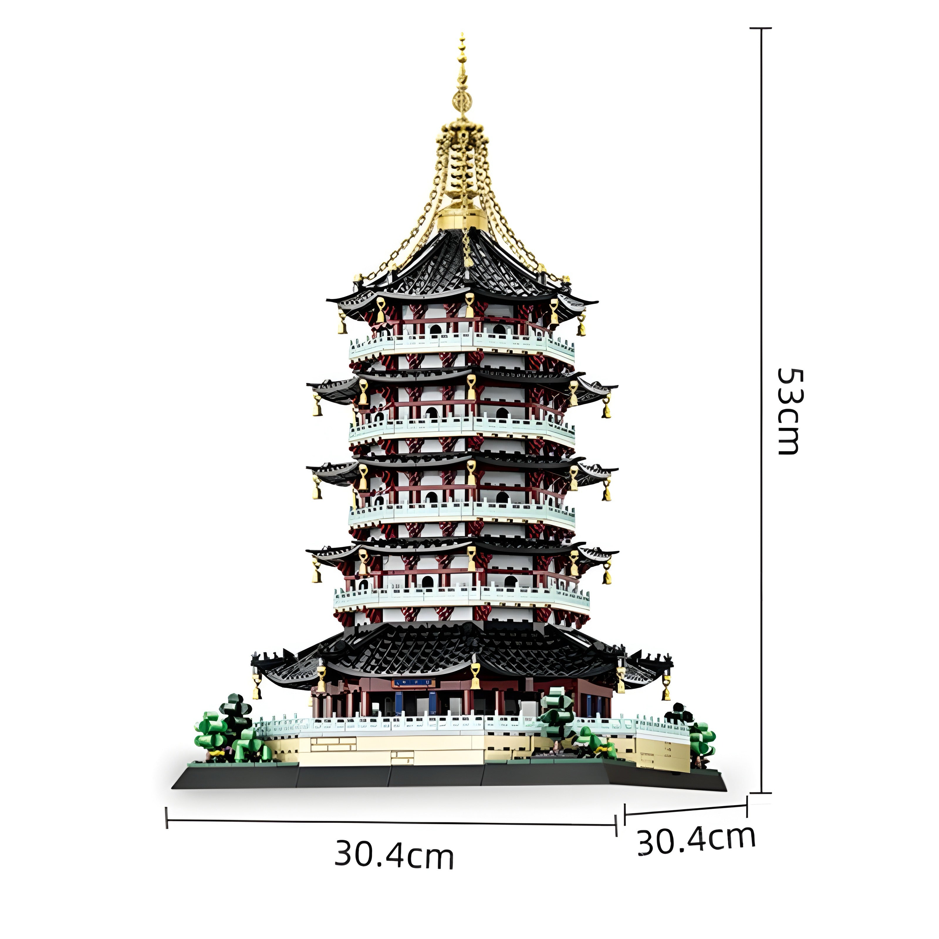 LEGO MOC Leifeng Pagoda | 1498pcs - Brick Car Merchant