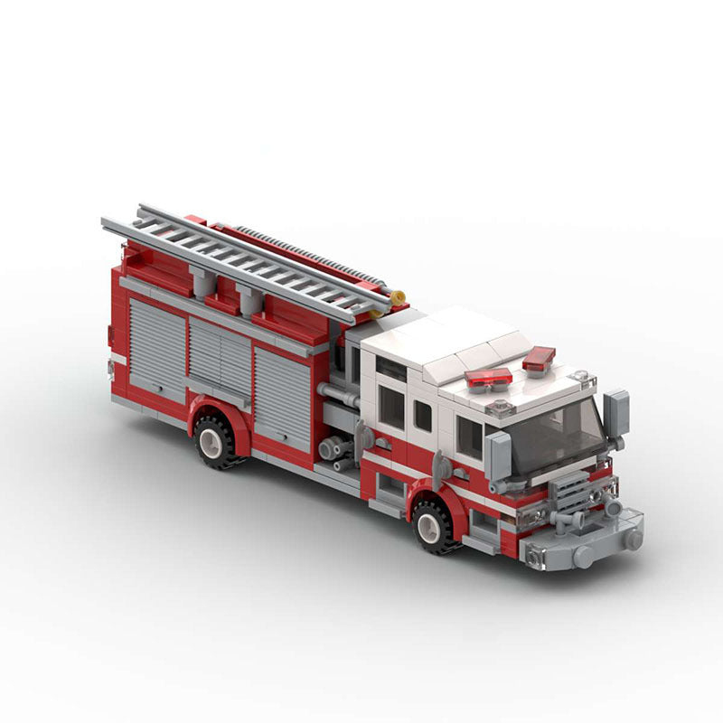 Brick MOC American Fire Truck - Brick Car Merchant