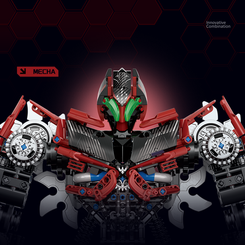 Brick MOC Crimson Havoc Battle Mecha | 1221pcs - Brick Car Merchant