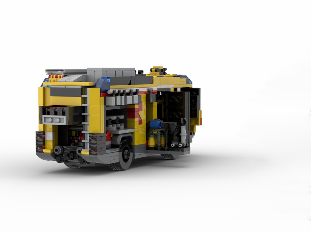 Brick MOC Rosenbauer RTX Hybrid Fire Truck - Brick Car Merchant
