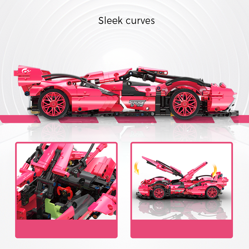 Brick MOC Lamborghini V12 Concept Candy Edition | 1126 pieces - Brick Car Merchant