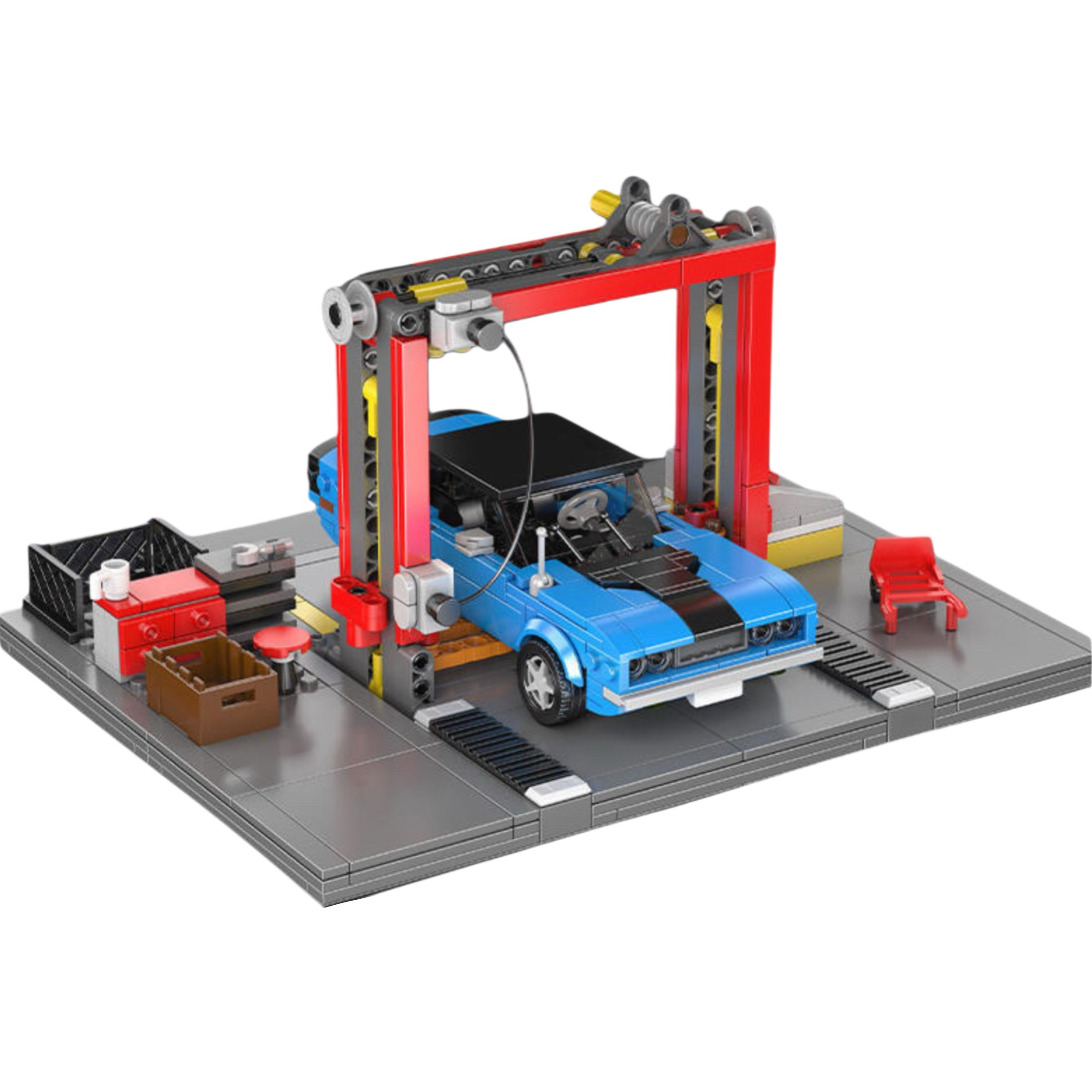 Brick MOC 70s American Auto Repair Shop | 856pcs - Brick Car Merchant