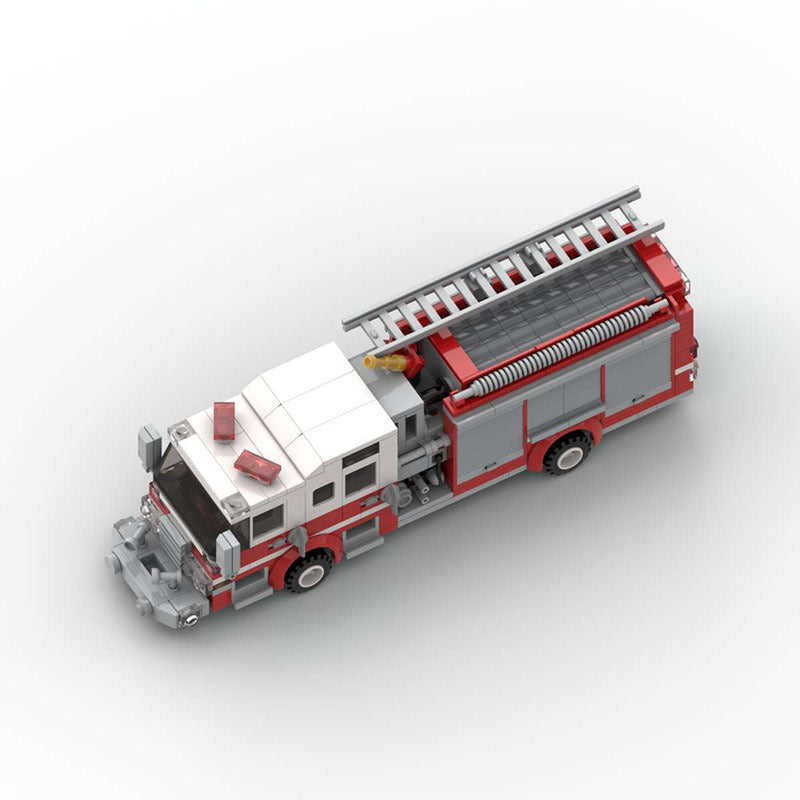 Brick MOC American Fire Truck - Brick Car Merchant