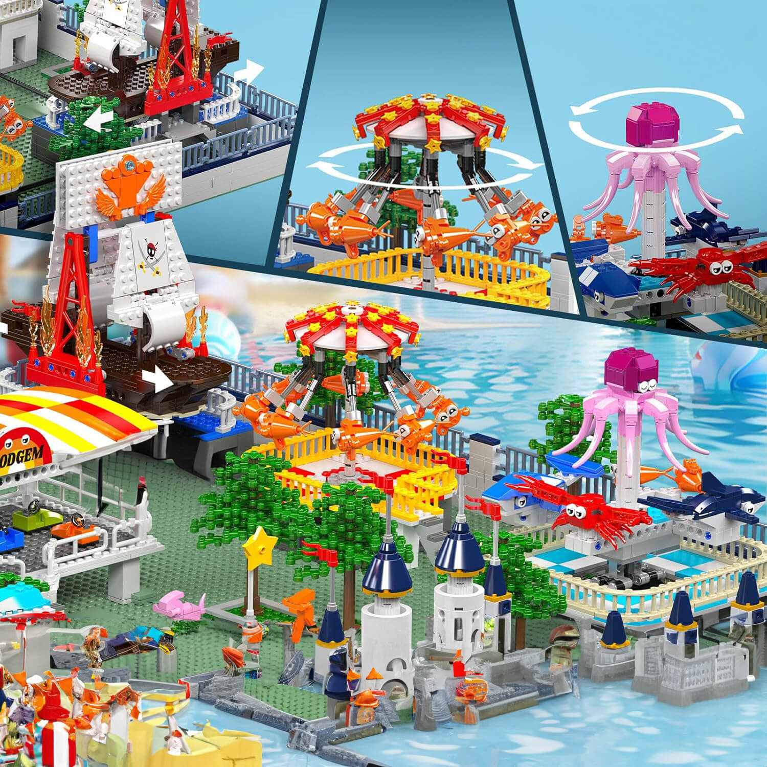 Brick MOC Motorized Amusement Park - Ultimate Edition | 5219pcs - Brick Car Merchant