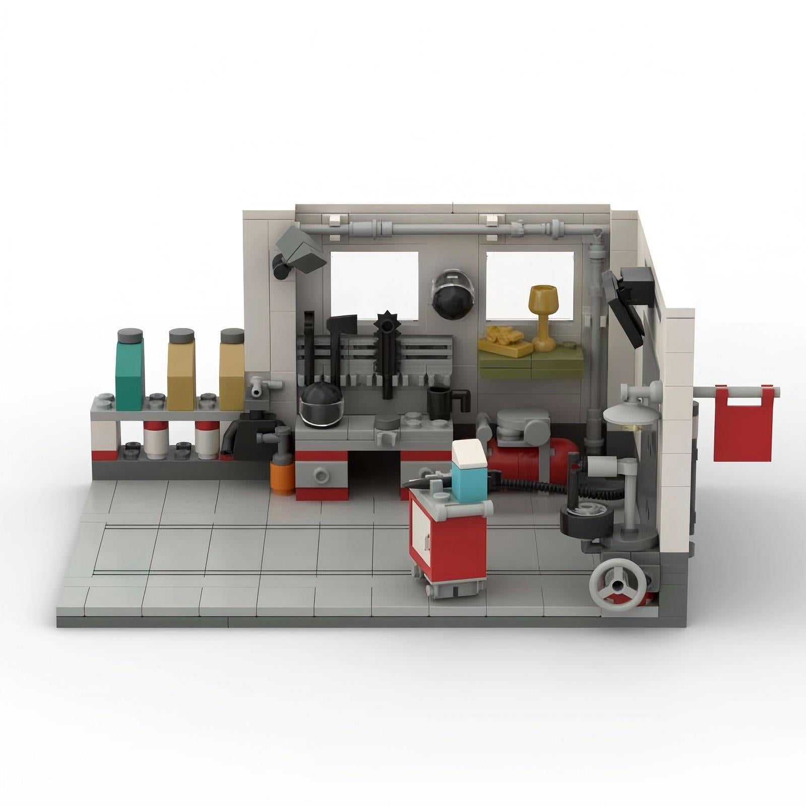 Brick MOC Tuning Garage Display - Brick Car Merchant