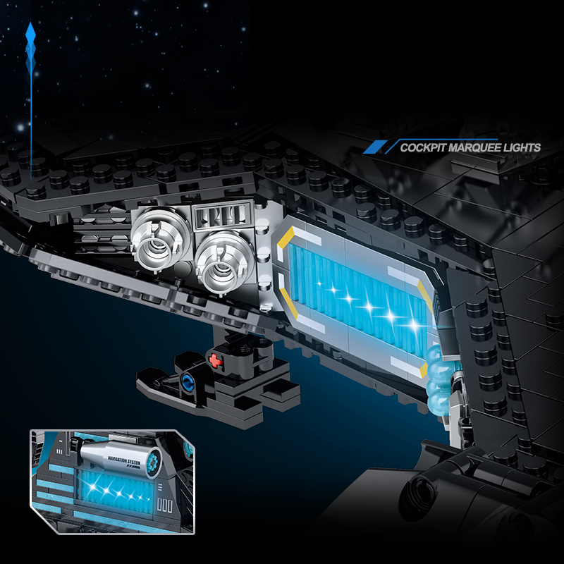 Brick MOC Dark Meridian Space Cruiser | 2628pcs - Brick Car Merchant