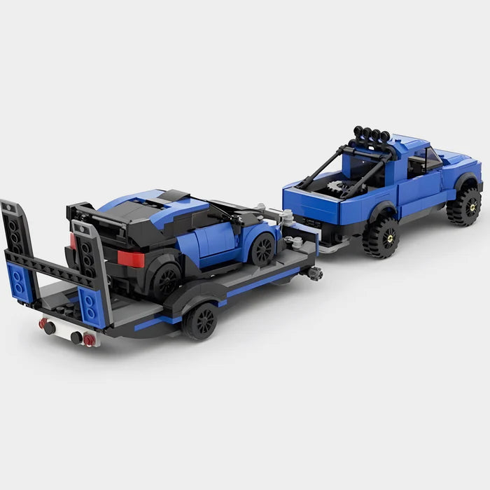 Brick MOC Ford F-150 Raptor with Trailer and Ford Focus - Brick Car Merchant