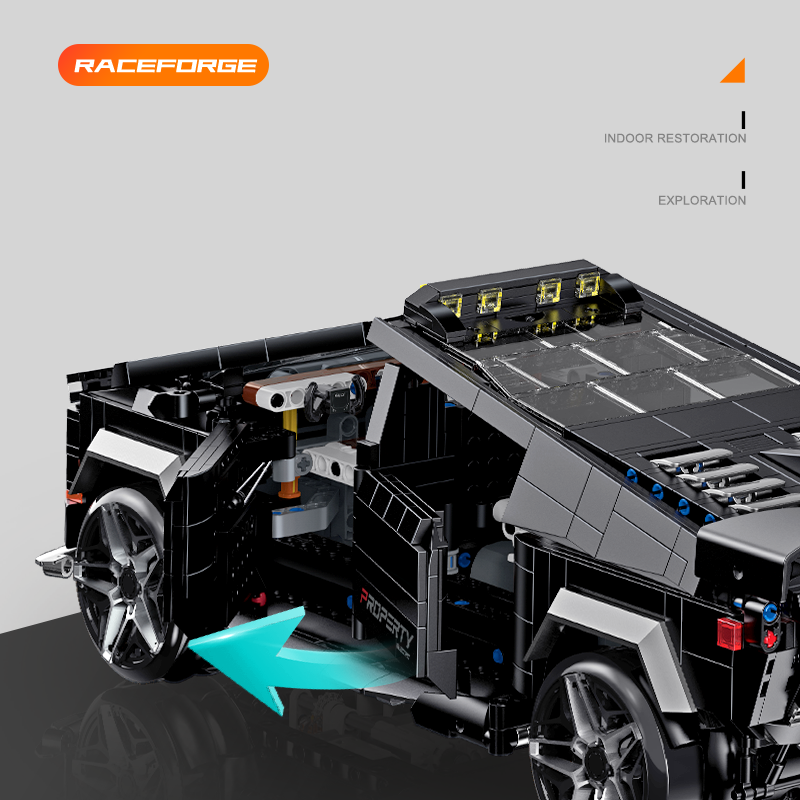 Brick MOC Tesla Cybertruck Voltage Truck Edition | 1572 pieces - Brick Car Merchant