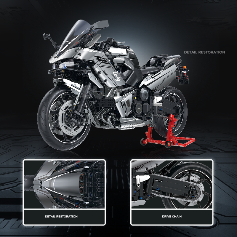 Kawasaki Ninja Chrome Sports Bike 1:5 building set - image 4