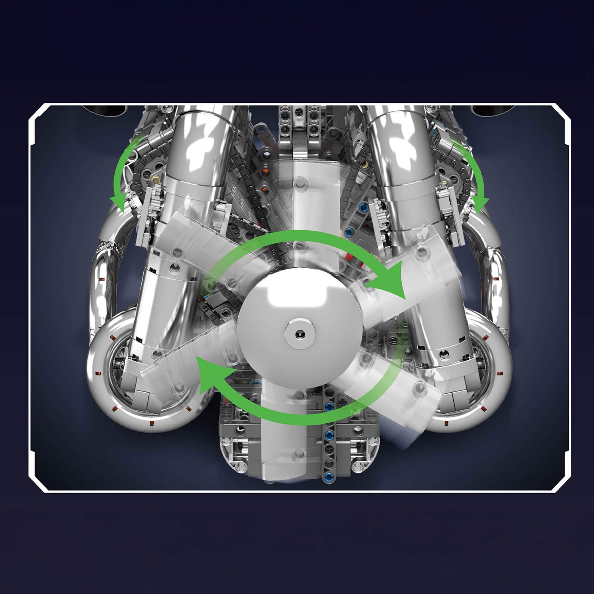 LEGO MOC 5.5L AMG V8 Engine & Gearbox | 2898pcs - Brick Car Merchant