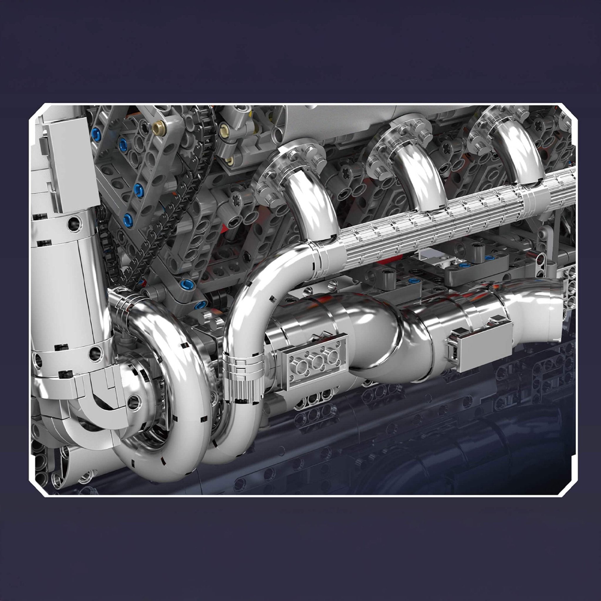 Brick MOC 5.5L AMG V8 Engine & Gearbox | 2898pcs - Brick Car Merchant