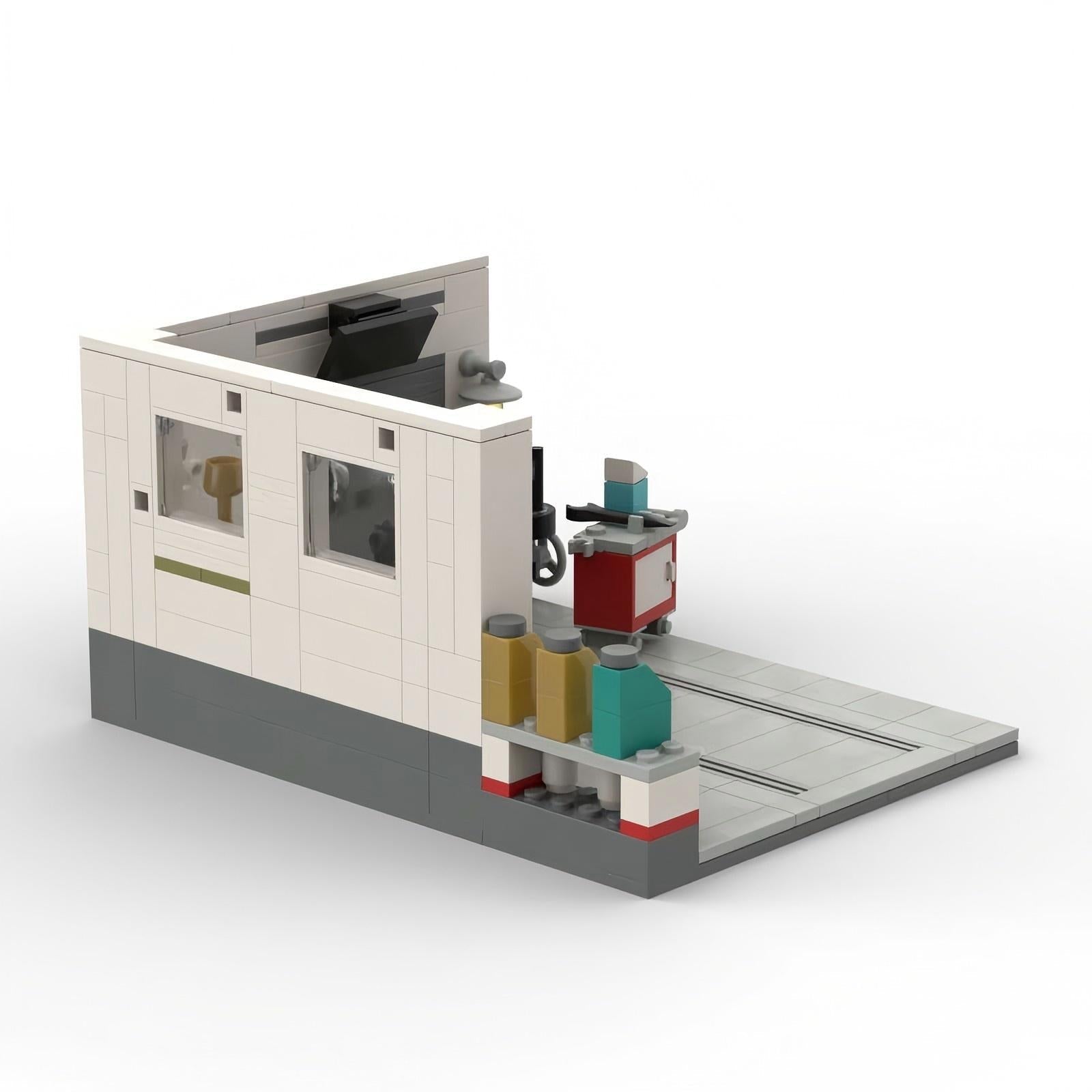 Brick MOC Tuning Garage Display - Brick Car Merchant