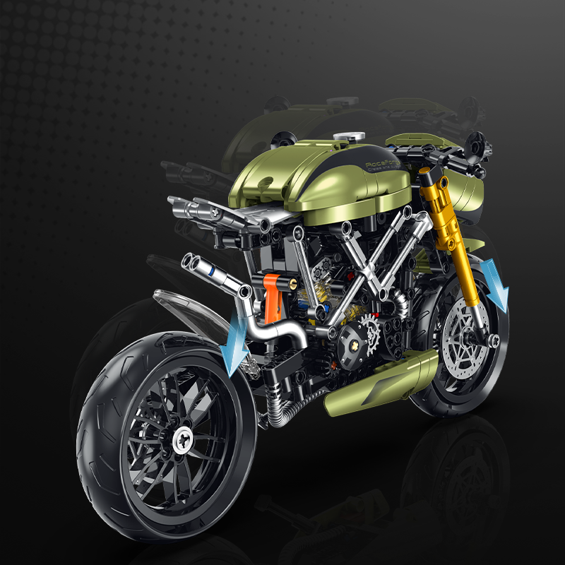 Brick MOC 1:8 Ducati 848 Custom Cafe Racer | 533pcs - Brick Car Merchant