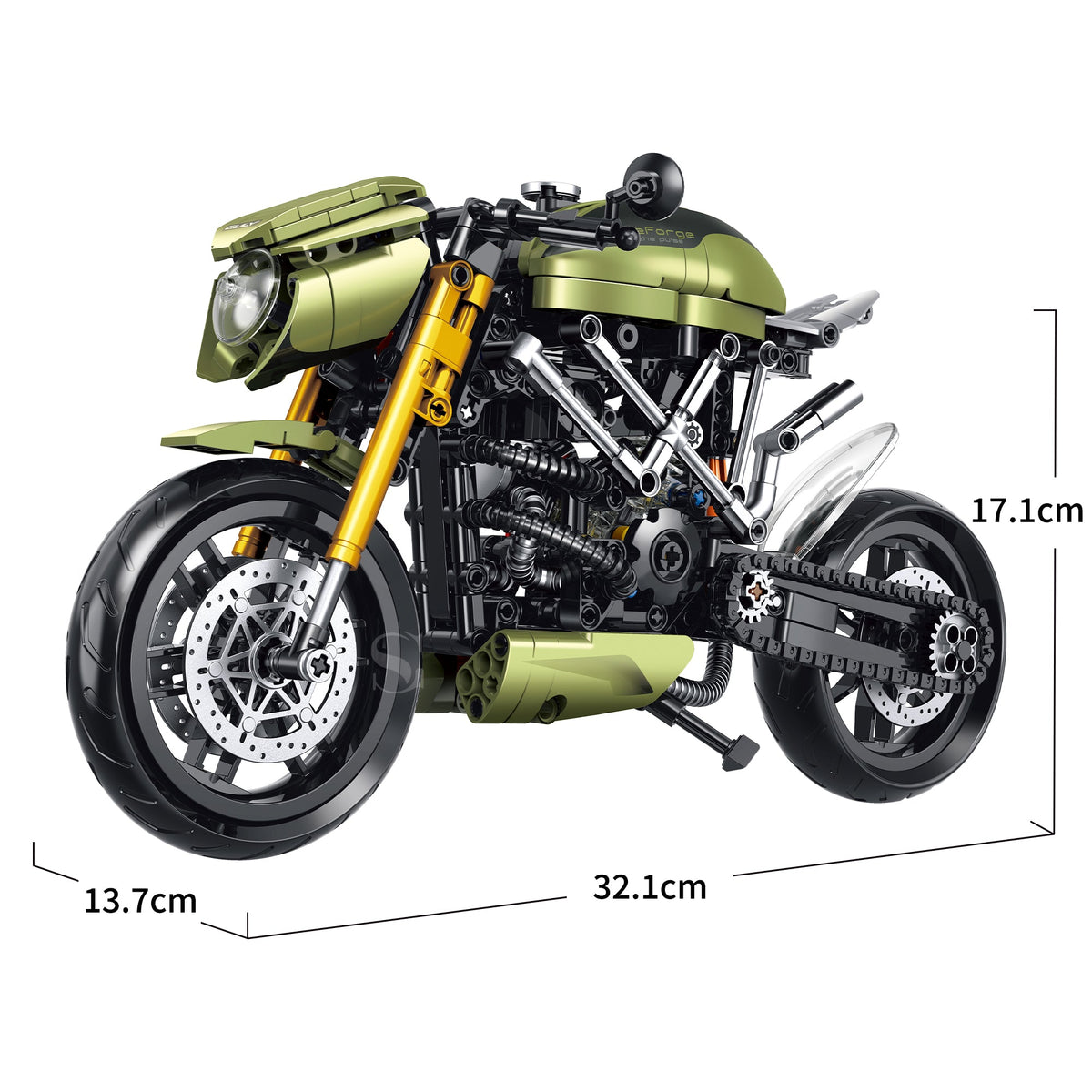 Brick MOC 1:8 Ducati 848 Custom Cafe Racer | 533pcs - Brick Car Merchant