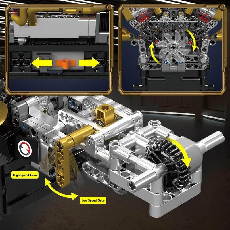 LEGO MOC 6.5L V12 N/A Valkyrie Engine Kit | 973pcs - Brick Car Merchant