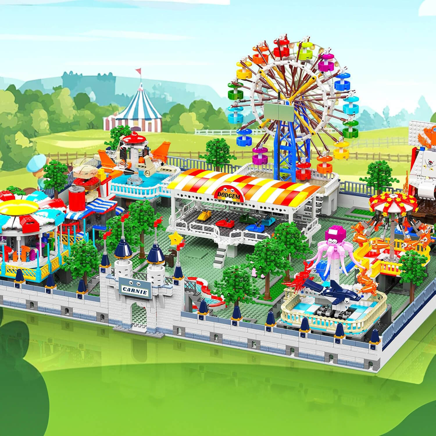 Brick MOC Motorized Amusement Park - Ultimate Edition | 5219pcs - Brick Car Merchant