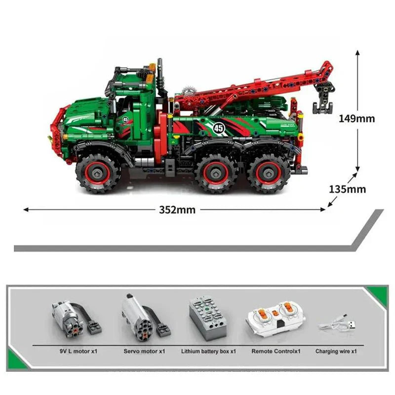Brick MOC 6x6 Crane Construction Truck | 1135pcs - Brick Car Merchant